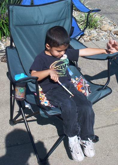 King Chris and his vast treasure of candy!