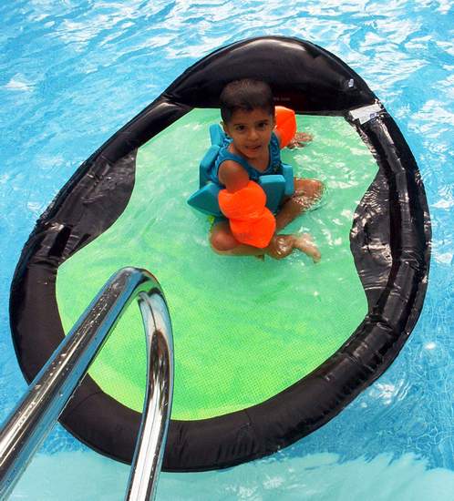 Chris hanging out on his raft!