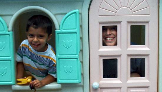 Jen and Chris enjoying playing house!