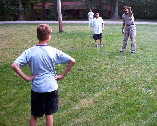 Dad barking out instructions!
