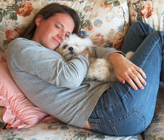 Lilly spends a lot of time on the couch!