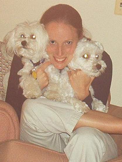 Amy with the dogs.