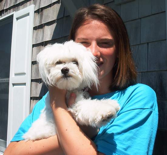 Megan and Lilly in the front yard.