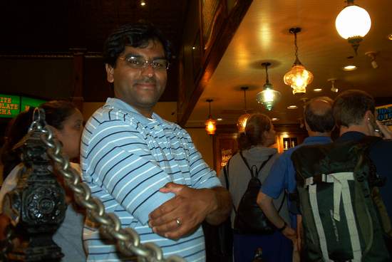 In line for some food at the airport!