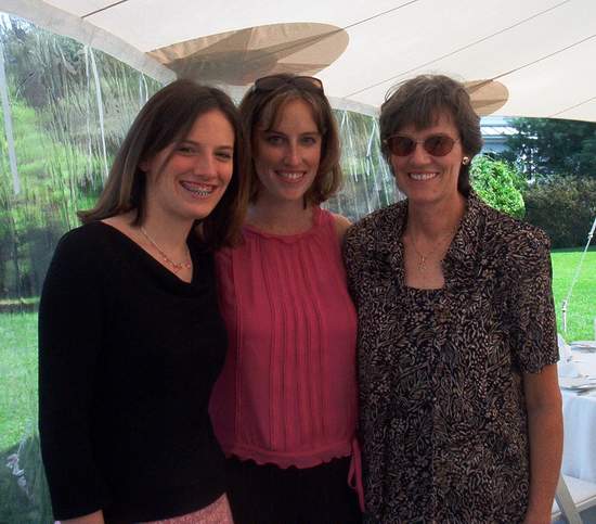 Megan, Jen and Mom under the tent!