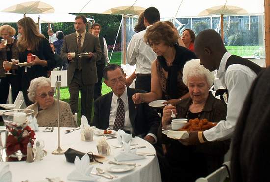 Aunt Rita, Popop, Lillian and Nanny getting some tasty appetizers!