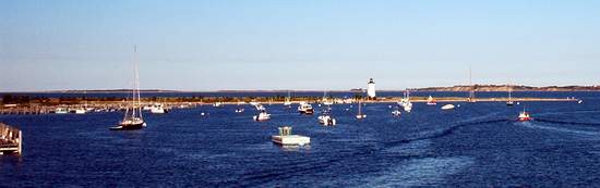 Lighthouse in the background of the harbor!