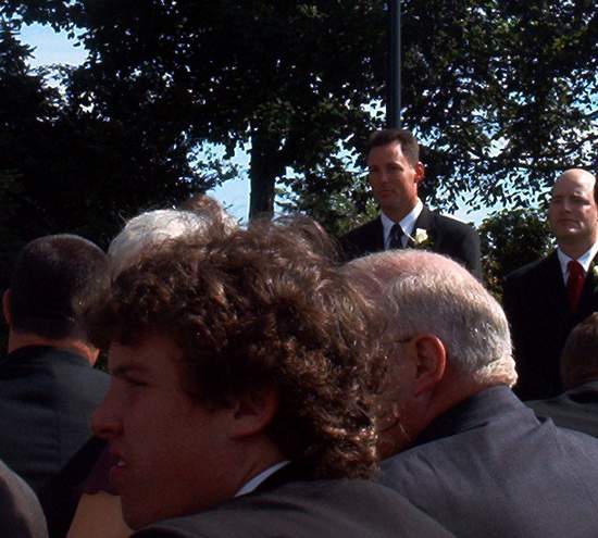Kevin waiting for his lovely bride!