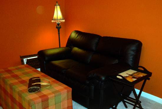 The old couch with some new stuff!
