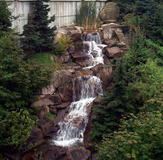 The waterfall at a sportings good place called REI!