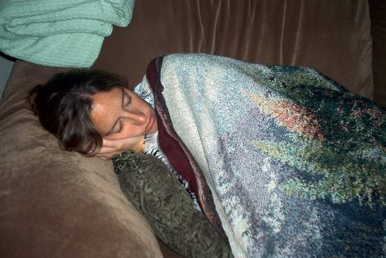Jen enjoying the comforts!