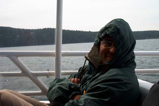 Relaxing after our whale hunt!