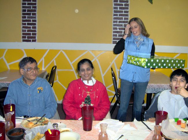 Jen presents the kids gift to Mom!