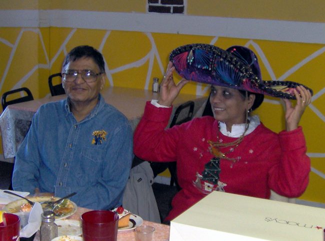 My mom got to wear a sombrero!