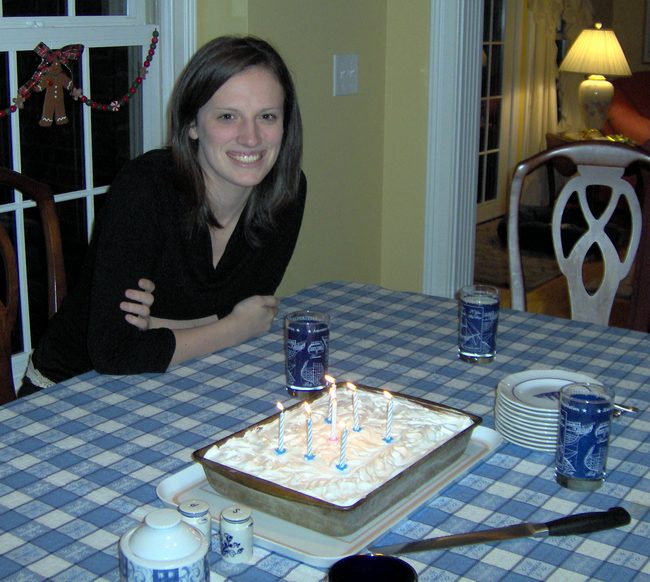 Megan's cake was delicious!  Jen's mom made it!