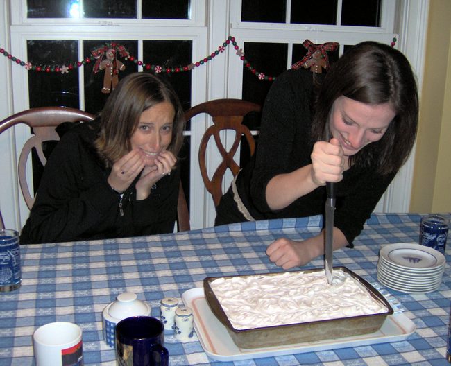 Jen fears Megan's prowess with the knife!