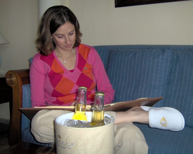 Jen loved the 24 hour room service and the slippers!