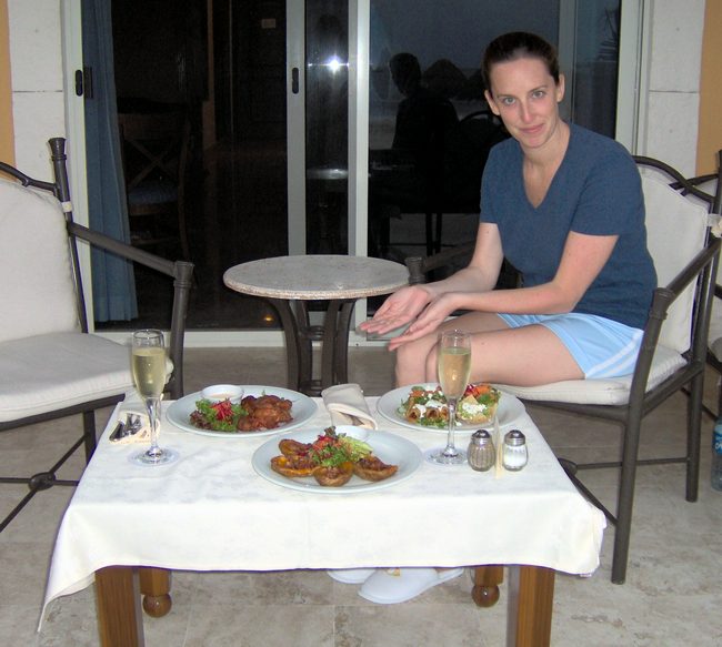 Jen loved room service on the patio!