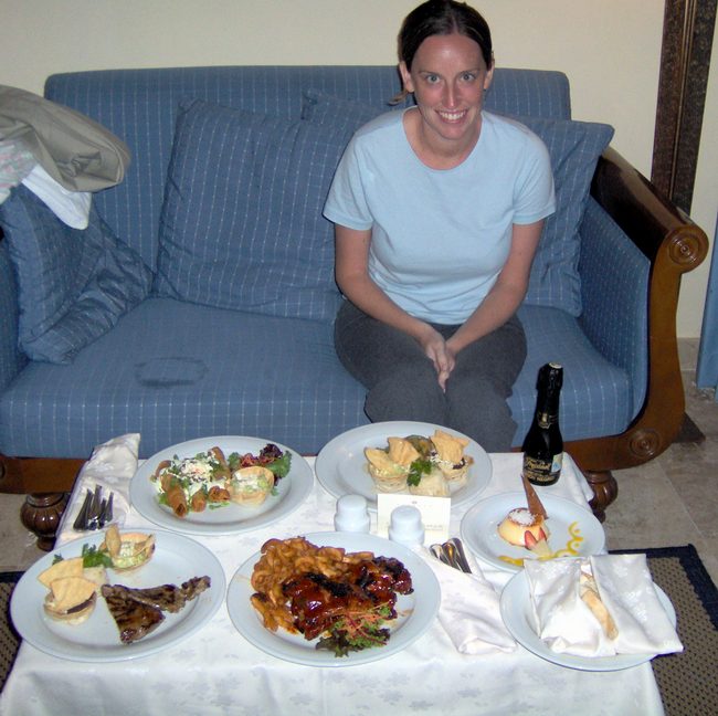 We got to know the room service guy pretty well!
