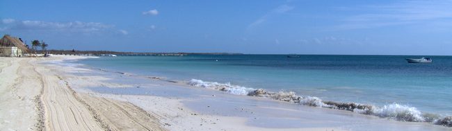 The water had several different shades of blue!