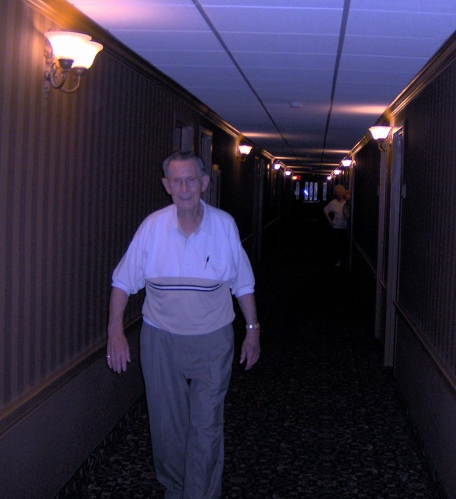 Popop chasing us out of the hotel!
