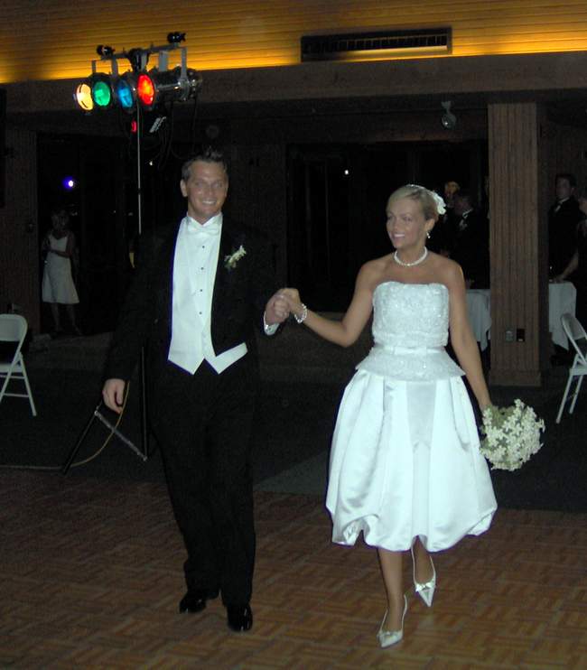 Here comes the bride and groom!