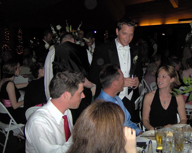 Corry chatting with fellow newlyweds!