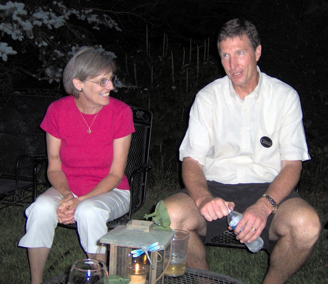 Mom and Kevin 'enjoying' the Kentucky heat!