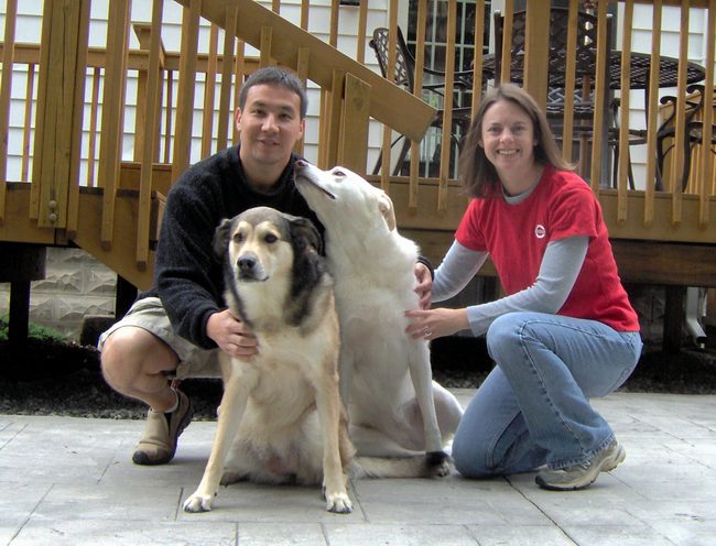 Sarah and Josh with the girls, Molly and Ginger!