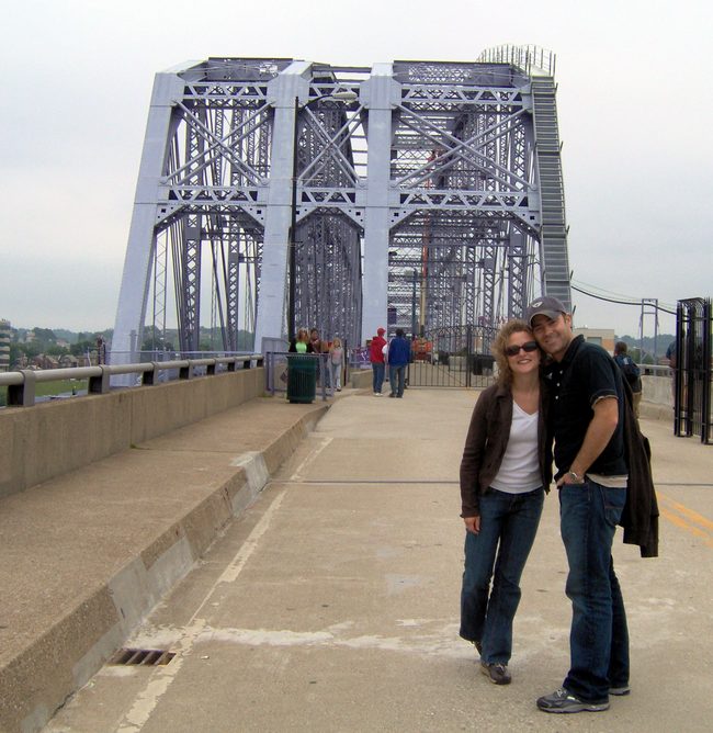 Crossing over the purple people bridge!