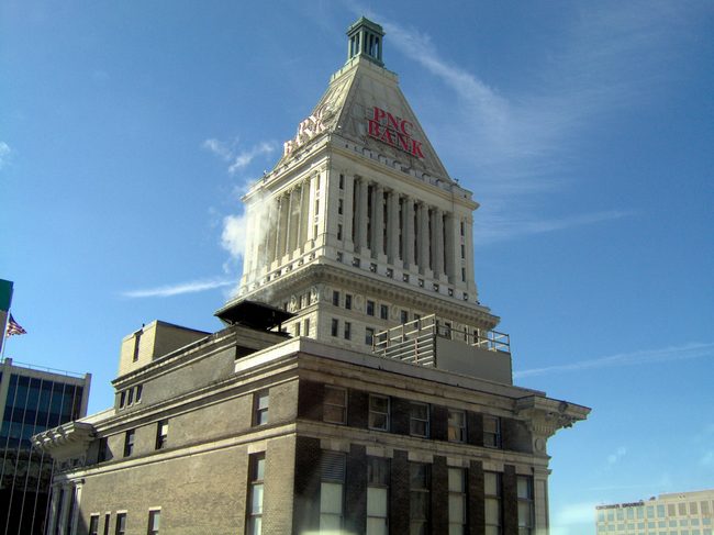 This building lit up at night!  It also reminds me a little of Vegas!
