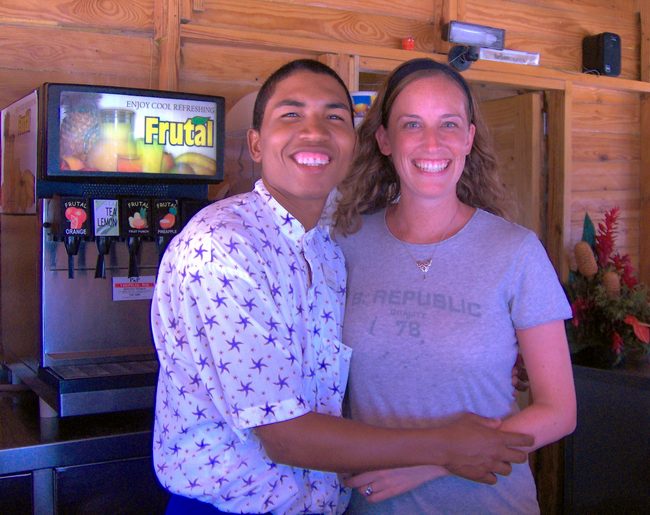 Jen getting behind the bar!