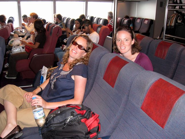 Jen and Amy relaxing in their comfortable seats!
