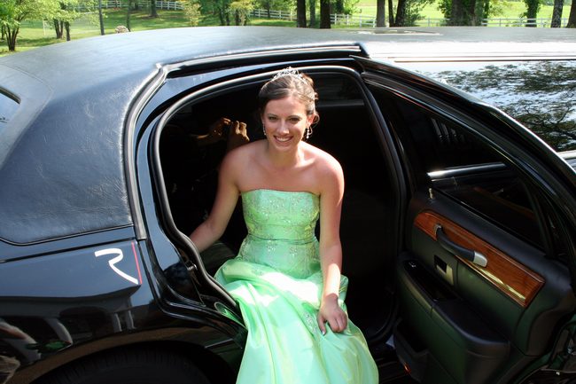 Getting in the limo!