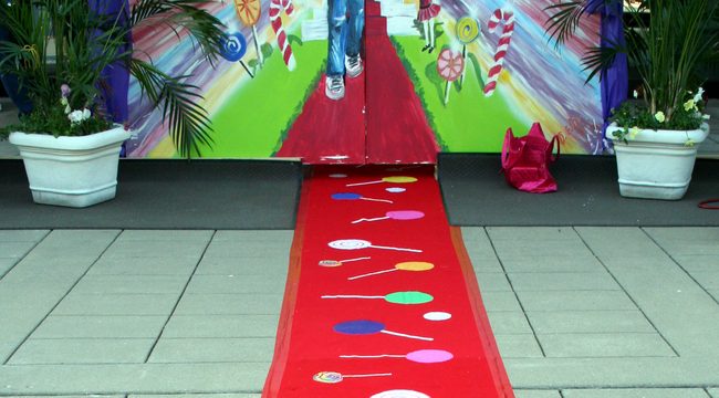 Mom made the candy red carpet!