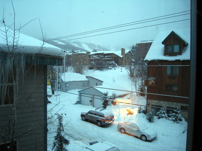 The Winter Wonderland outside of the condo Brock rented!