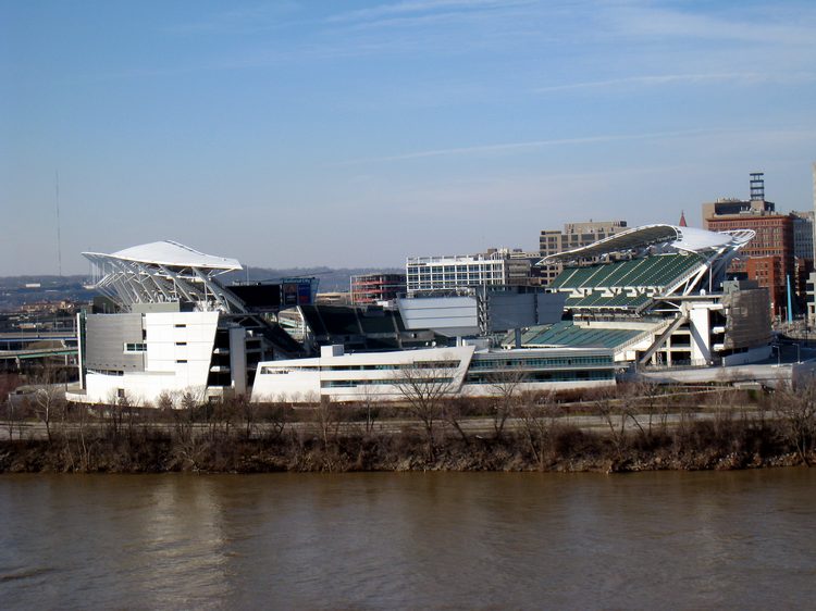 We had a perfect view of the football stadium Jen helped pay for!