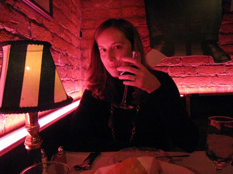 Jen enjoying her wine as we dined at the Precinct!