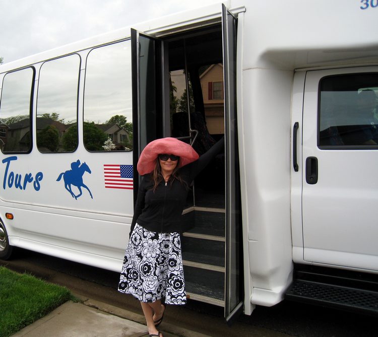 Jen poses with the bus!