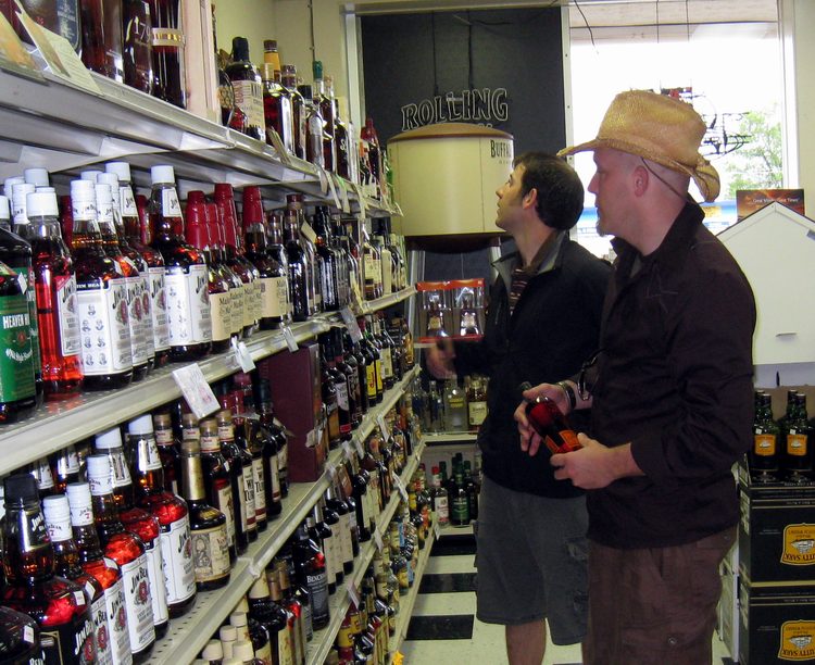 Brock and Brian enjoying the bourbon selection!  Its like the Farmer's Market of Booze!