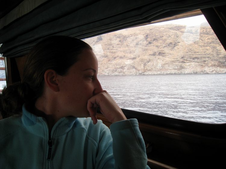 Jen is a little nervous on what awaits her in the water!