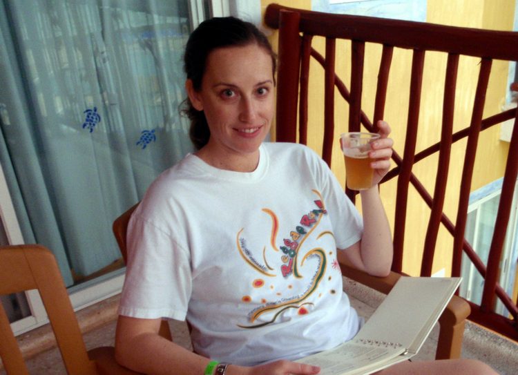 Jen always loves to check out the book of amenities!