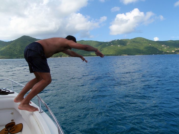 One of many jumps in the water!