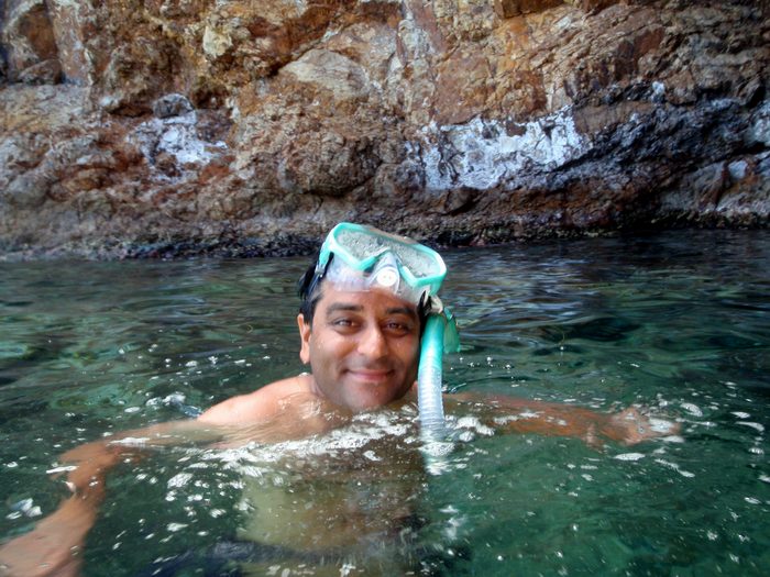 There were little caves that we could swim into!