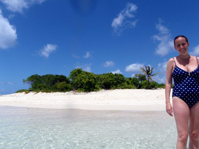 We swam up to the island and walked all the way around it!