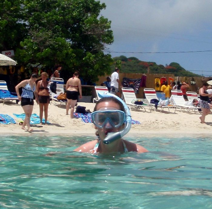 Jen was actually excited to snorkel!