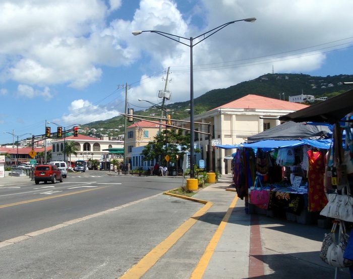 Looking down the street!