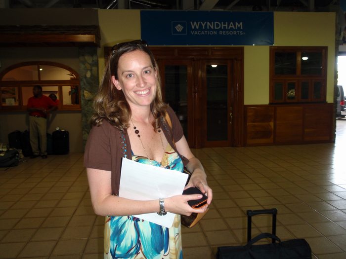 Jen is excited to arrive!