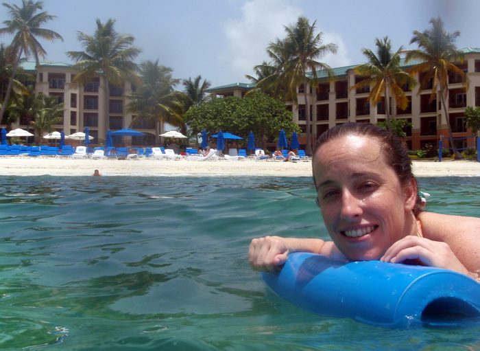 I coaxed Jen out into the water!
