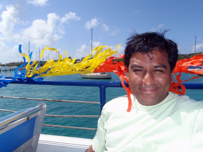 Festive ribbons marked our voyage over to St. John!